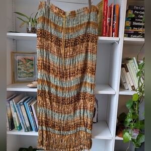 Vintage Northern Traditions Maxi Skirt Pleated Size Large Boho Festival Granola